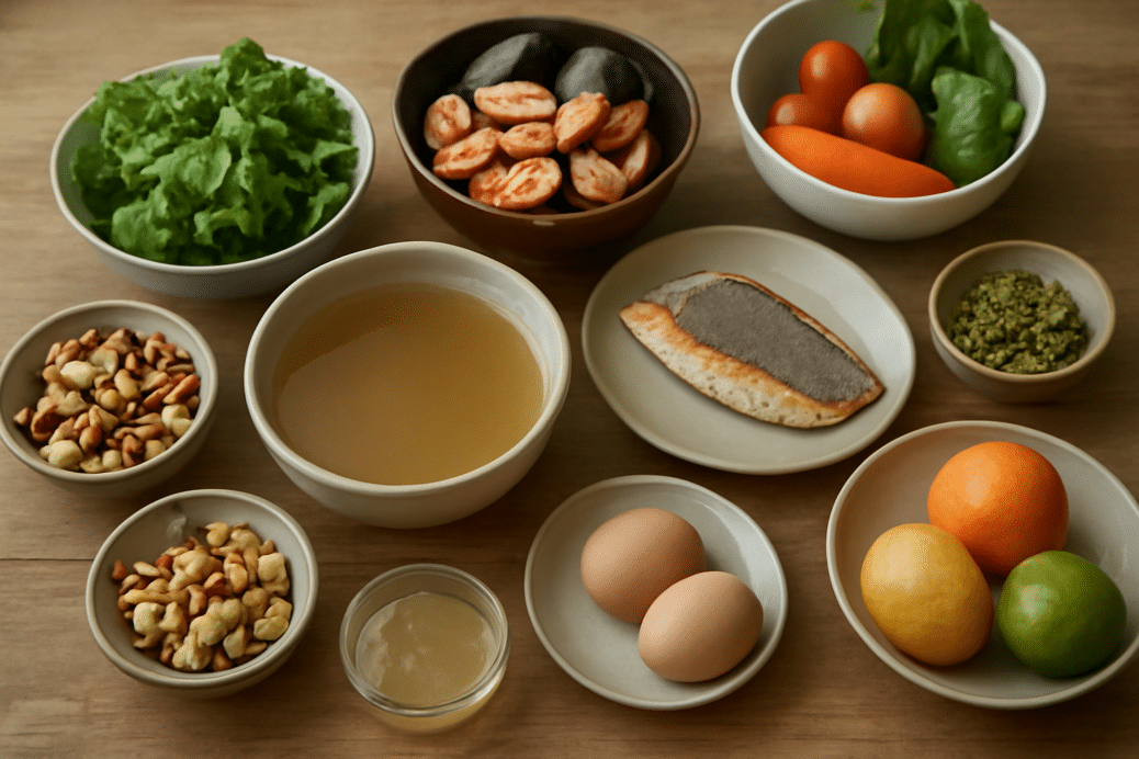 Продукти, які підтримують пружність шкіри та здоров'я суглобів.